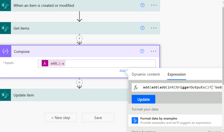 How to calculate sum of the number using Power Automate